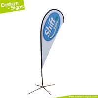 Drapeau de plage en forme de goutte d'eau en tissu d'aluminium Portable pour la publicité extérieure