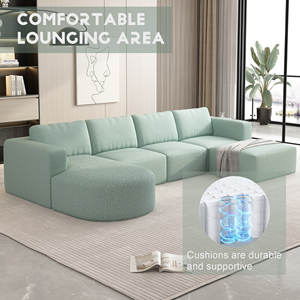 <span class=keywords><strong>Canapé</strong></span>-lit modulable américain, <span class=keywords><strong>canapé</strong></span>-lit sectionnel avec chaise et pouf, <span class=keywords><strong>canapé</strong></span> modulaire <span class=keywords><strong>convertible</strong></span> en forme de U <span class=keywords><strong>vert</strong></span> menthe - Product Image 6