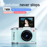 Sensor CMOS 64MP yang Dapat Disesuaikan, Layar Lipat 2,4 Inci, Pengambilan Gambar Senyum, Selfie HD, Zoom Digital 16X, Kamera Digital 4K Vlog Face
