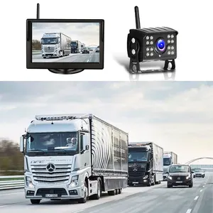 Sistema inteligente de sensor de estacionamento, veículo 5 polegadas sem fio monitor reverso câmera para caminhão