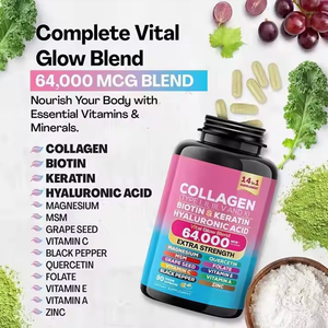Kollagen-Kapseln Nahrungsergänzungsmittel mit Vitamin C für Frauen Strahlende Haut Haarwachstum - Product Image 3