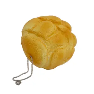 מפעל מחיר OEM מותאם אישית 3D איטי עולה חמוד צהוב רך לחם בצורת סופגנייה רטוב אנטי כדור מתח PU קצף צעצוע keychain
