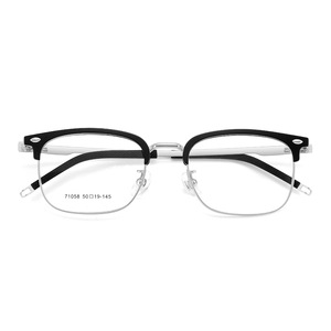 Voss Style Engineering Lunettes rectangulaires demi-cadre pour hommes 71058 Lunettes en métal confortables pour grands visages - Product Image 1