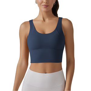 Women's Breathable <b>Longline</b> High Support Sports <b>Bra</b> for Yoga & Fitness OEM Service with Front Logo Wholesale - Product Image 1