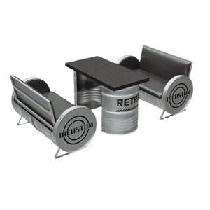 Muebles de barra de Metal duraderos industriales <span class=keywords><strong>modernos</strong></span>, sofá de camión transparente, combinación de silla de mesa de barril de aceite creativo para cafetería, barra de té de la leche - Product Image 5