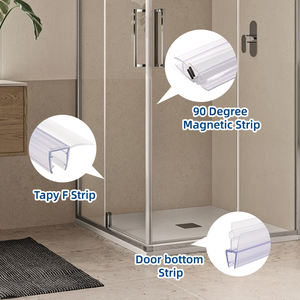 Tira de sellado magnético impermeable en forma de H/U de PVC Hydrorelax para puertas de <span class=keywords><strong>ducha</strong></span> sin marco, tamaño personalizado disponible - Product Image 2