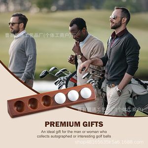 Wooden Golf Ball Storage Rack <b>Wall</b> Mount Single Layer Pine Material <b>Desk</b> Display Shelf Collectible Organizer - Product Image 4