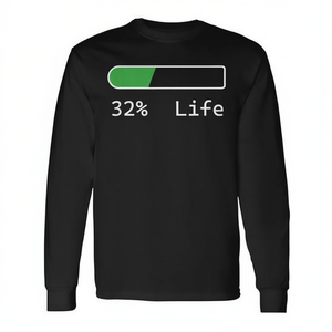Life Percentage <b>Long</b> Sleeve <b>T</b>-<b>Shirt</b> 32 Years Old Birthday Gift For <b>Men</b> Women Unisex Adult Size S M L XL XXL - Product Image 2