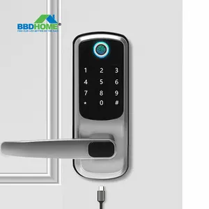 BBDHOME Smart Life TTLock kontrol Tuya, kunci Kode sidik jari elektronik tanpa kunci, kunci pintu pintar, kunci sidik jari