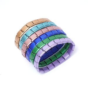 Bracelet de montre en acier inoxydable, fermoir magnétique, chaîne élastique, couleur unie, pour femmes et hommes, accessoire de bijoux - Product Image 3