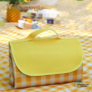 Rectangular PVC Picnic <b>Mat</b> Waterproof Outdoor <b>Mat</b> With Handle Floral Pattern All Seasons Use - Product Image 3