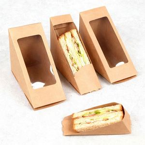 Rapid Production Custom Food Safe Kraft Sandwich Box Manufacturer Direct Window Packaging for Sandwich Shops and Cafes - Product Image 3