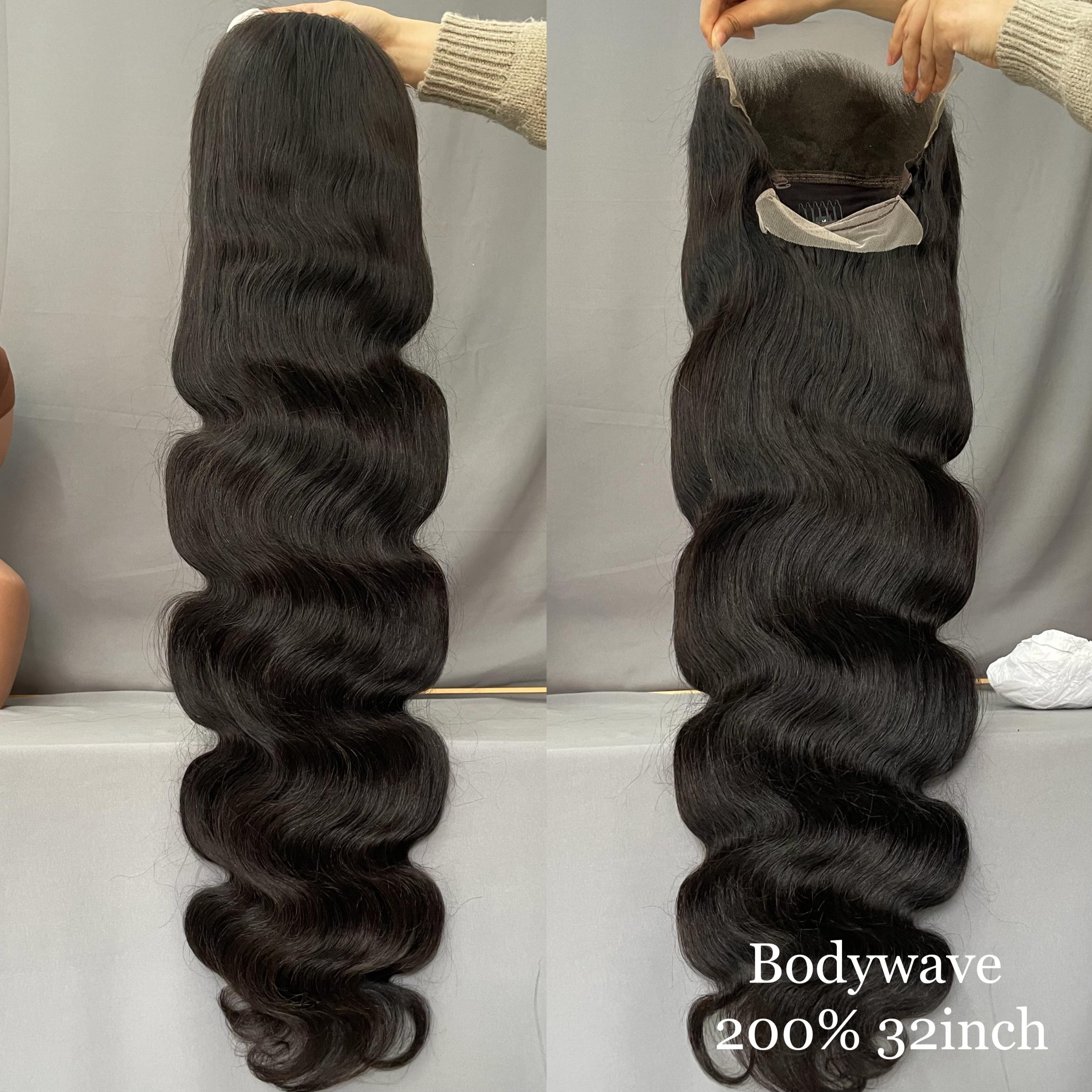 วิกผมสีดำธรรมชาติ ความหนาแน่น 200%