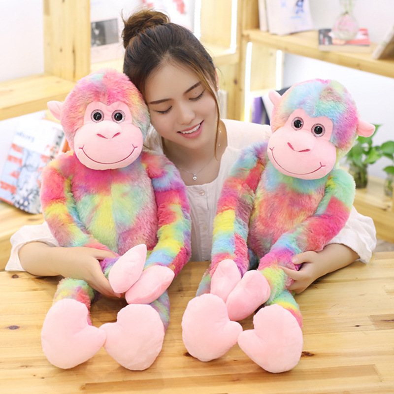 31.5 Inch Rainbow Monkey with Long Arms - Cute Plush Toy