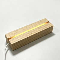 Base de lampe LED en bois, supports de veilleuse en acrylique, support de lampe rectangulaire avec logo, base de lampe 3D en bois, lampe de table avec logo, décoration de chambre