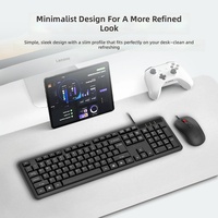 Clavier et souris filaires Thinkplus RGB rétroéclairés KM120pro, combo 104 touches USB, étanche pour ordinateurs de bureau et portables
