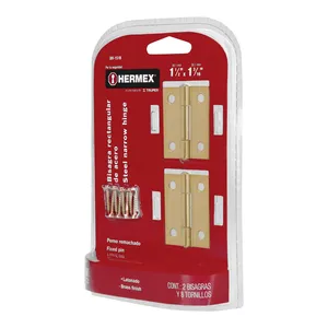 Borsa Master con 36 unità con 2 cerniere rettangolari 1-1/2 ', acciaio ottone-placcato - Product Image 2