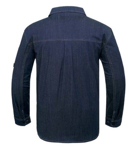 Camisa de Trabajo de Mezclilla Elástica con Diseño de Múltiples Bolsillos y Botones a Presión |   T-BUC TB-19-16 OEM/ODM Marca Coreana - Product Image 5
