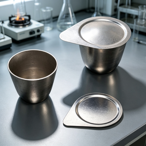 Crisoles de Níquel con Tapa para Fusión Alcalina de Alta Pureza <span class=keywords><strong>Ni</strong></span>, Cinco Opciones de Tamaño, para Hidróxido de Sodio y Peróxido de Sodio en Laboratorio - Product Image 1