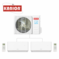 Climatiseur Mini Split Double Zone USA R32 Pompe à Chaleur DC Inverter 18000 24000 36000 BTU Sans Conduit SEER2 AHRI ETL Vente en Gros OEM