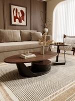Table basse en bois massif de style moderne du milieu du siècle, style Wabi-Sabi, rétro français, pour salon, petits appartements, meubles Bauhaus