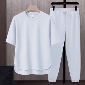 Conjunto de Dos Piezas de Verano para Hombre, Camiseta de Manga Corta y Pantalones Largos, Moda de Verano, Envío Directo - Product Image 4