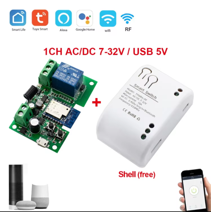 1CH AC/DC7-32V Tuya (version Wifi)