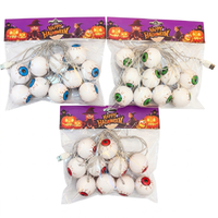 Guirlandes lumineuses en plastique pour Halloween, accessoires yeux de crâne, décorations citrouille effrayantes, éclairage d'ambiance pour la fête des fantômes