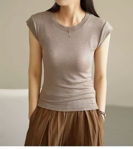 Tencel Flutter Short Sleeve <strong>TShirt</strong>, Summer Casual Top for Women - Product Image 4