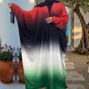 6750# Customize Color Modest Abaya Lucky Gradient Color Elegant Muslim Islamic <b>Kaftan</b> Women Popular Fashion Open Abaya - Product Image 6