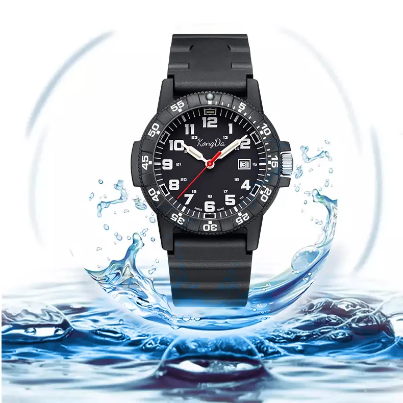 24 Hours Watch Easy To Read Luminous Light Tubes Tritium Watch 10Atm Stainless Steel Bezel Men's Creative Quartz Watch