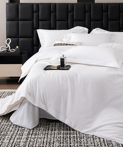 Juego de sábanas de algodón bordado sólido de alta calidad de 4 piezas o se pueden personalizar juegos de edredón ropa de cama de lujo - Product Image 6