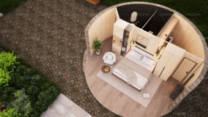 Custom European Style Outdoor Luxury Circle Frame <strong>Wooden</strong> <strong>House</strong> Quick Installation Glamping Dome Villa Round <strong>House</strong> Prefabricated - Product Image 5