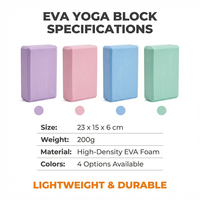 Blocs de yoga en mousse EVA haute densité et durables - Briques de Pilates antidérapantes (23x15x6cm) pour étirements et poses profondes à domicile