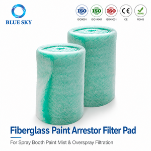 Filtre à peinture en fibre de verre haute température vert et blanc, tampon de filtration, filtre à air pour cabine de peinture - Product Image 1
