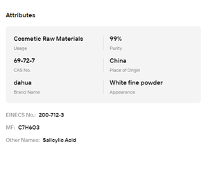 Factory Supply Salicylic Acid Powder Advanced <b>Skin</b> Lightening <b>Raw</b> Material for Cosmetic <b>Skin</b> Care - Product Image 6