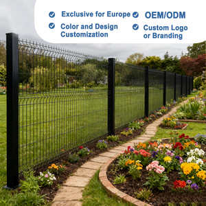 Panel de Valla de Hierro 3D al por Mayor, Recubierto de PVC en Polvo, Antioxidante, Fácil de Ensamblar, para Seguridad de Jardín y Patio Trasero de Villa - Product Image 1