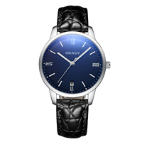 Montre à quartz de luxe pour hommes d'affaires en acier inoxydable étanche affichage de la date mouvement Miyota cadran en cristal