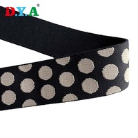 Ruban Jacquard à Pois en Polyester Tissé Plat à Prix de Gros, Sangle à Motif Personnalisé pour Sac à Dos, Sac et Ceinture de Bagage