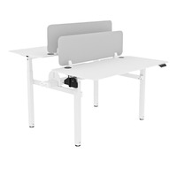 Bureau d'ordinateur électrique intelligent réglable en hauteur en acier avec plateau à câbles à bordure automatique, élégant et minimaliste pour le travail assis-debout au bureau