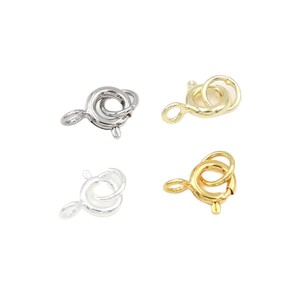 Conector de joyería con cierre de resorte de oro de 18k para pulseras y collares, accesorios DIY, fornituras metálicas chapadas, opciones en oro blanco de 14k y plata. - Product Image 5