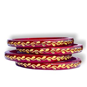 Danta GEMS Lac bangles อินเทรนด์หรูหราการออกแบบใบไม้สีทองแบบดั้งเดิมชุดเครื่องประดับฮินดูชาติพันธุ์แบบดั้งเดิมสำหรับงานแต่งงานเทศกาล - Product Image 3