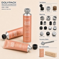Tube de crème hydratante cosmétique en aluminium pur à 99,7 % D40, nettoyant visage, avec capacité personnalisable et bouchon à vis