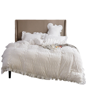 7 Pieces <strong>Ruffle</strong> <strong>White</strong> <strong>Bedding</strong> Sets Shabby Chic Farmhouse Bed in a Bag Queen with <strong>Ruffle</strong> Comforter Sheets Pillowcases &amp; Shams - Product Image 1