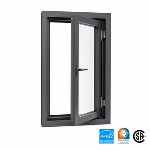 Fenêtre à <span class=keywords><strong>battant</strong></span> en aluminium de marque Energy Star, équipée de quincaillerie de qualité supérieure, ouverture horizontale fluide sans blocage ni bruit anormal - Product Image 1