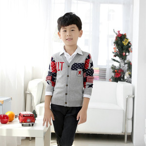 Niños cuello en V patrón de punto precio barato lana Alpace suéter muestra gratis - Product Image 1