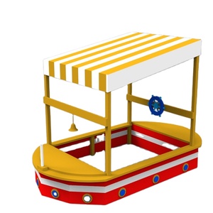 بيت لعب رملي خشبي للحديقة بهيكل وألعاب خارجية أخرى مع غطاء ومجموعة لعب للأطفال - Product Image 1