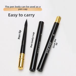 Nouvel ensemble de pinceaux de voyage transfrontalier, manche métallique noir, poils en nylon, pinceau liner pour débutant, aquarelle, portable - Product Image 4