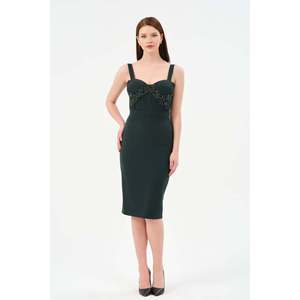 Robe élégante vert émeraude pour femmes DANS, tenue décontractée élégante pour femmes, disponible en tailles 38-42, parfaite pour le printemps - Product Image 3
