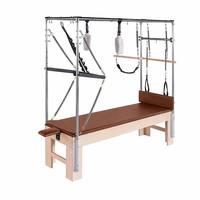 Mesa de Pilates Cadillac de Madera de Arce de Grado Comercial con Barras de Torre Ajustables, Equipo Multiusos para Estudio de Yoga y Fitness
